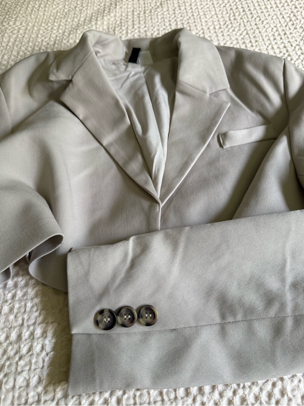 H&M Cropped Blazer Jacket - Light Gray